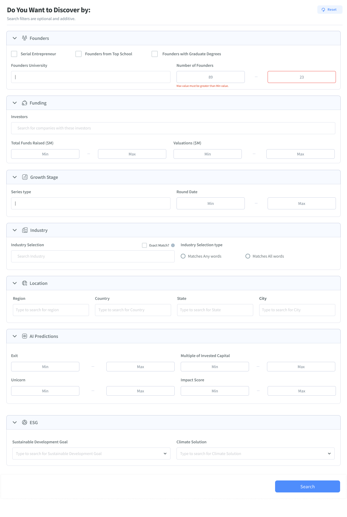 Old results view - cluttered and unscannable