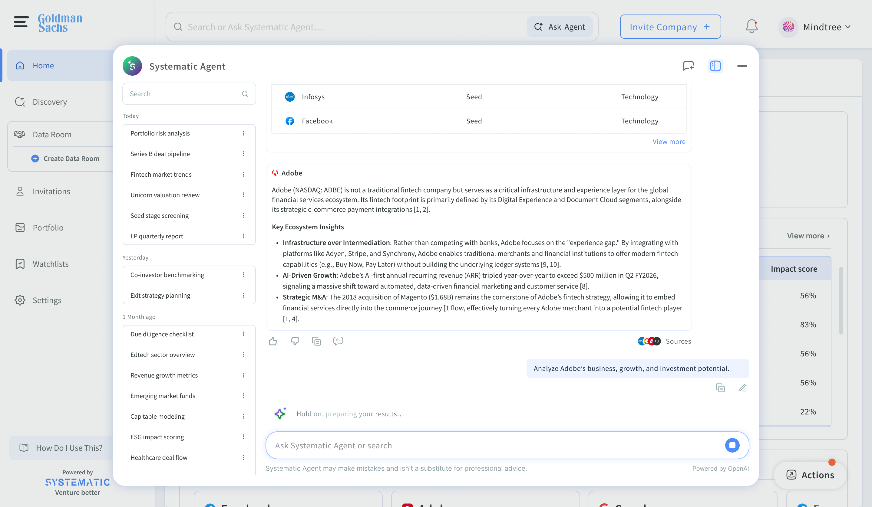 Design v4 Final - mature Systematic Agent with history, sourced insights, and nav search