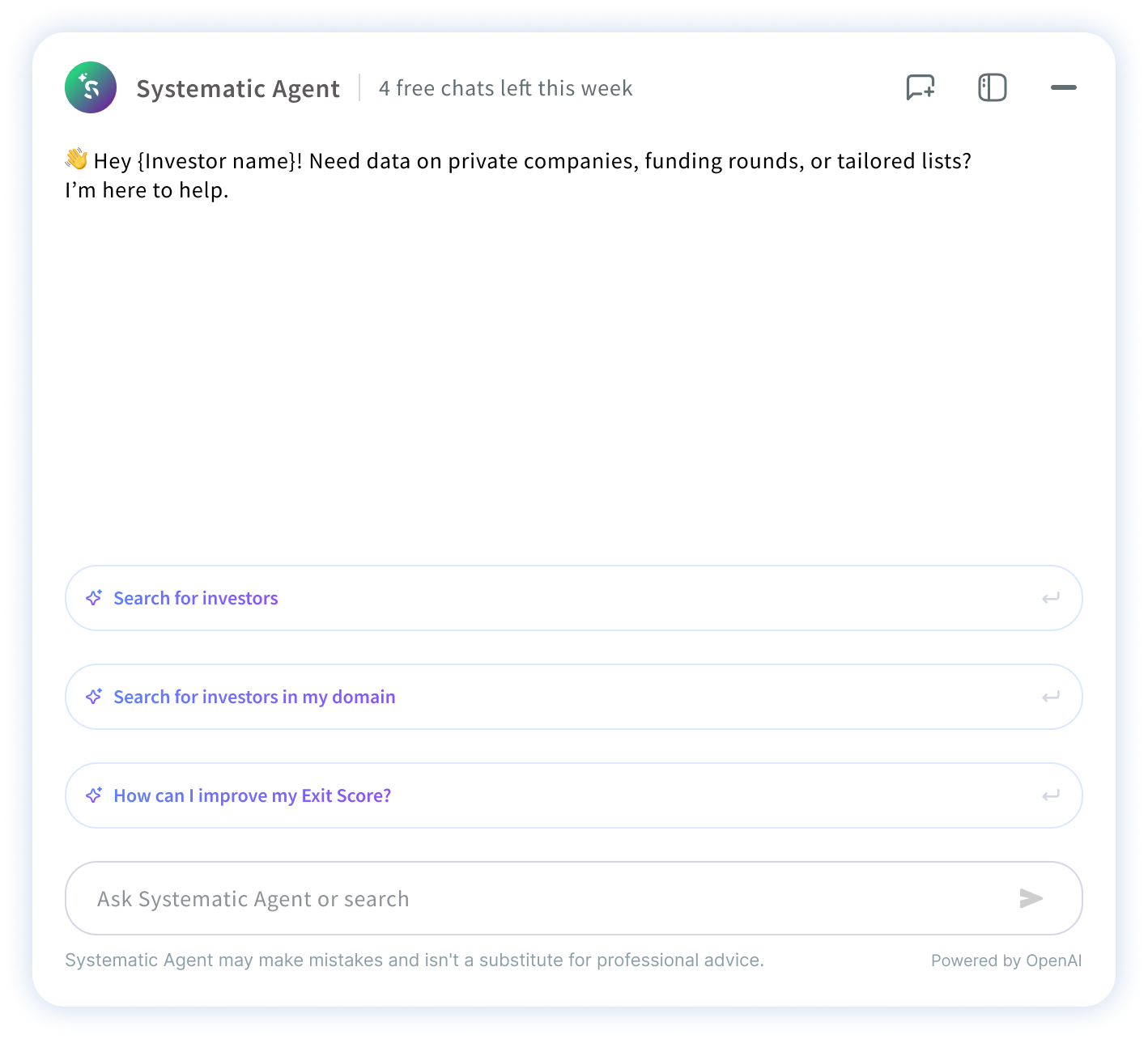 Free chat limits UI from Figma